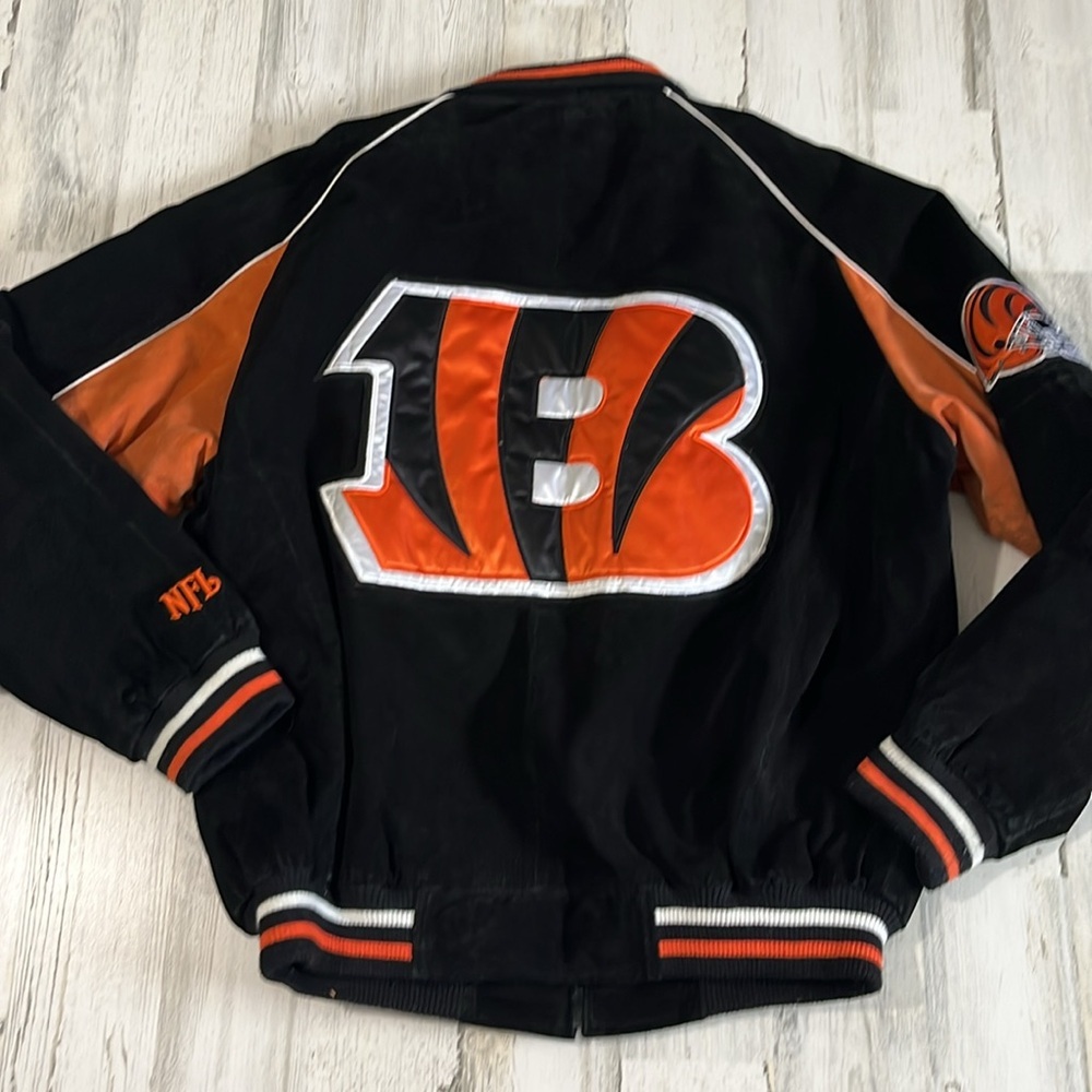 NFL Super Rare Bengals Suede/Leather Jacket Size Large - Picture 3 of 12